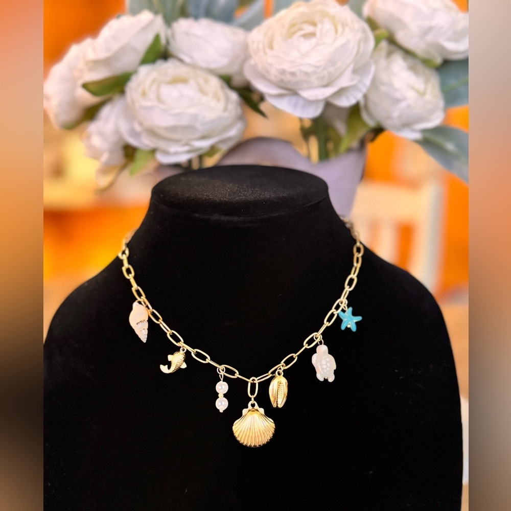 Ariel Gold Sea Charm Necklace